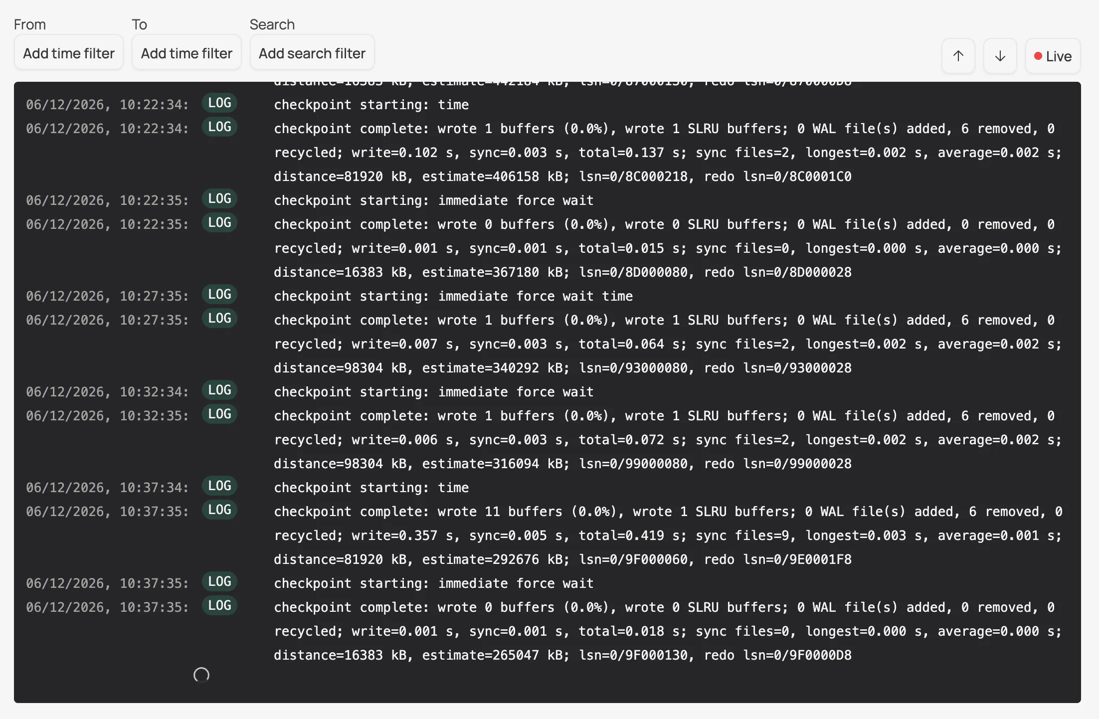 Database logs